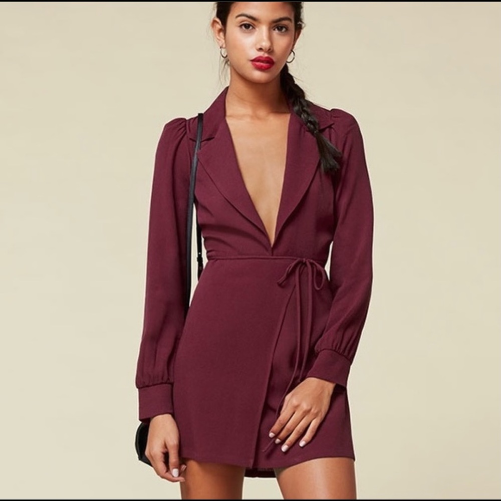 Reformation Skyler Red Wrap Dress